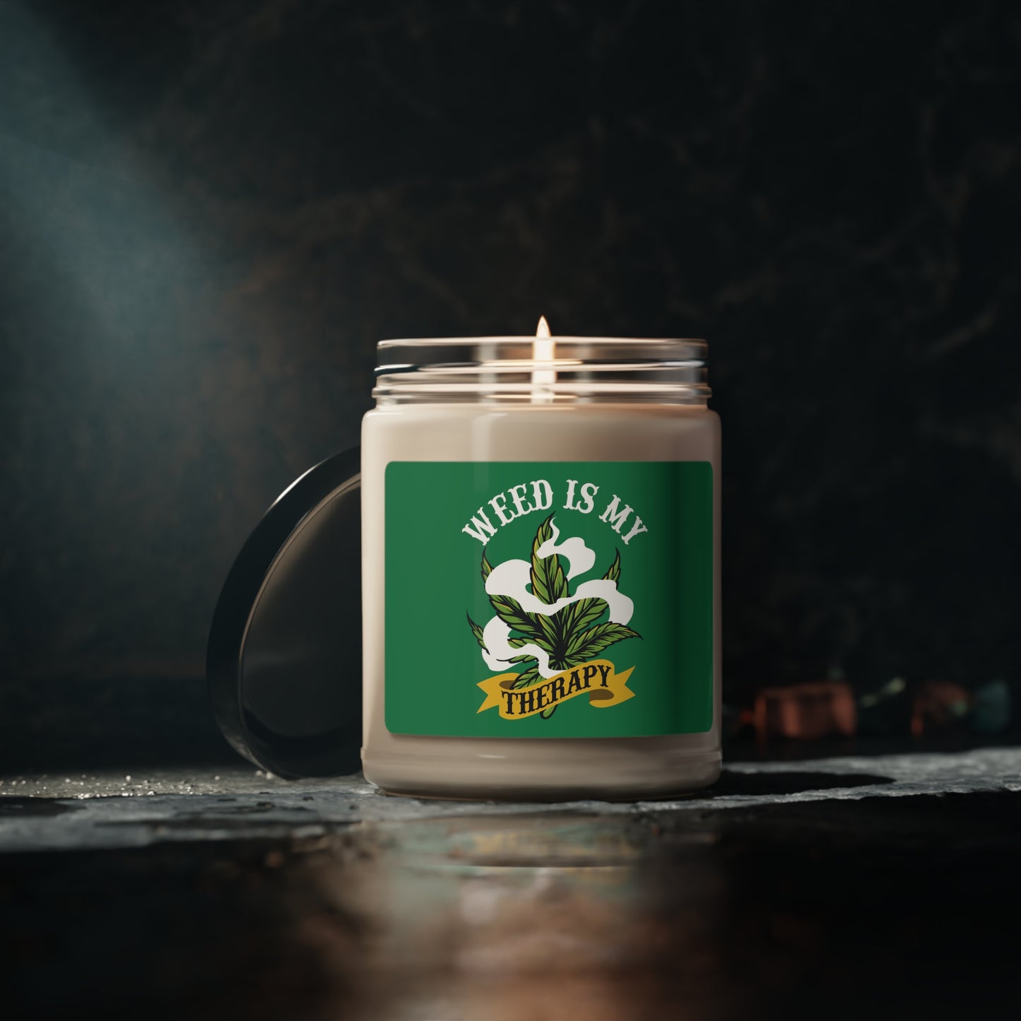 Weed Is My Therapy Scented Soy Candle, 9oz